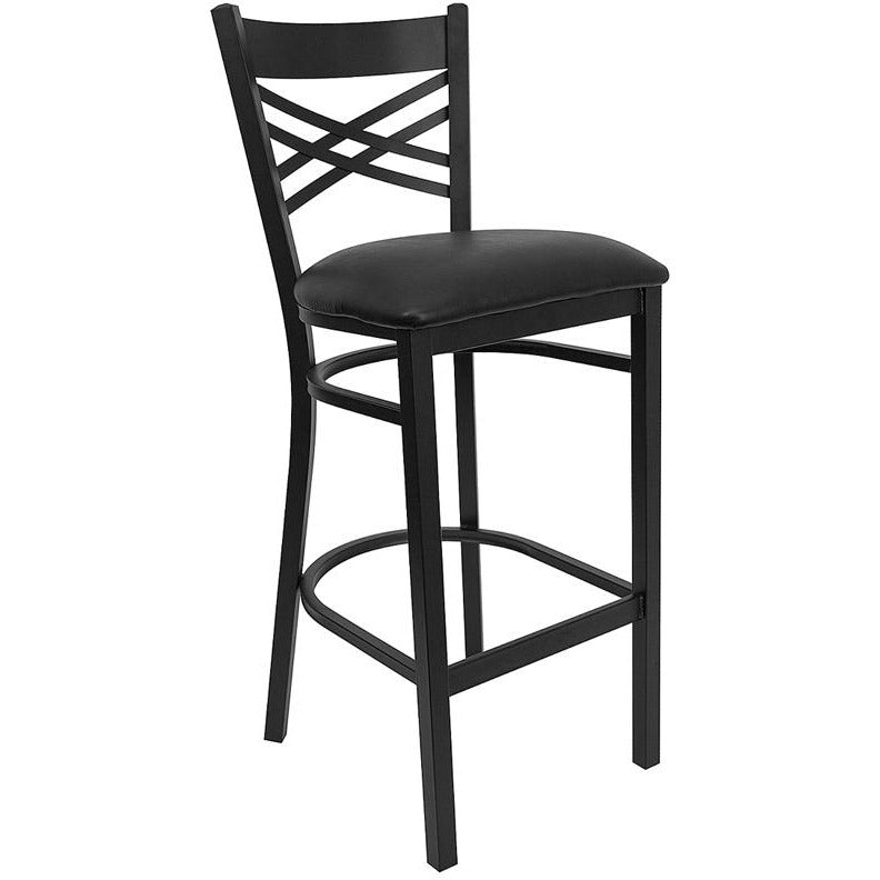FRED Galvanised steel and Wicker Outdoor Bar Stool - Stone White